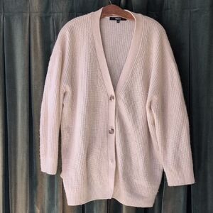 Quince Cream Cashmere Button-Front Knit Cardigan Sweater